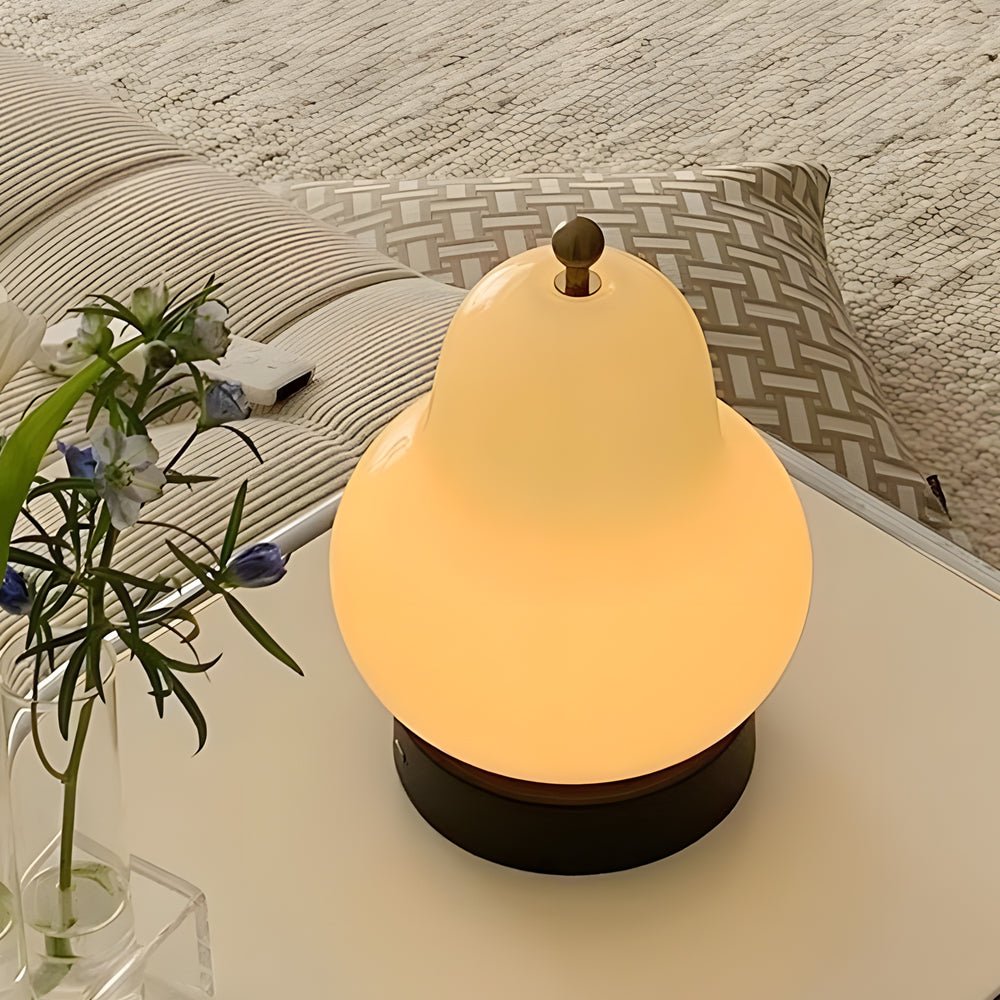 7.5 Inch Glass Pear LED Table Ambient Lamp with Touch Switch