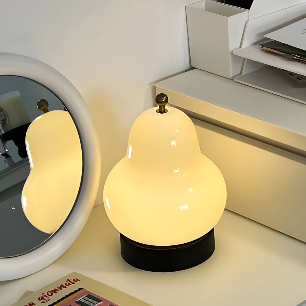 7.5 Inch Glass Pear LED Table Ambient Lamp with Touch Switch