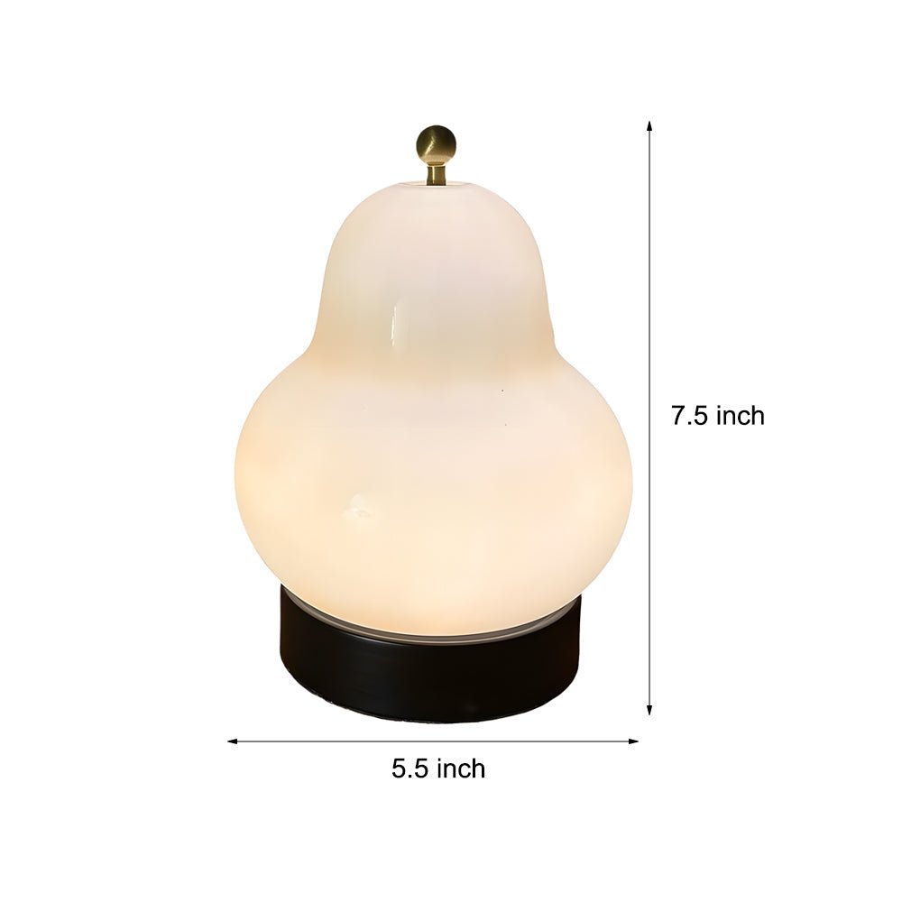 7.5 Inch Glass Pear LED Table Ambient Lamp with Touch Switch