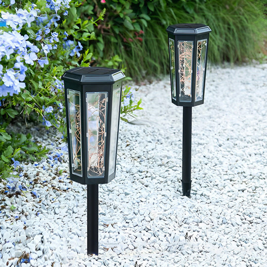 Hexagonal Solar LED Lawn Lights with Motion Sensor