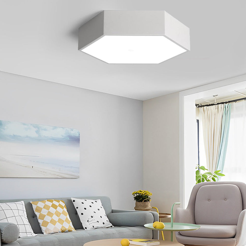 Geometric Shaped LED Wireless Control Modern Ceiling Light – Flush Mount Design
