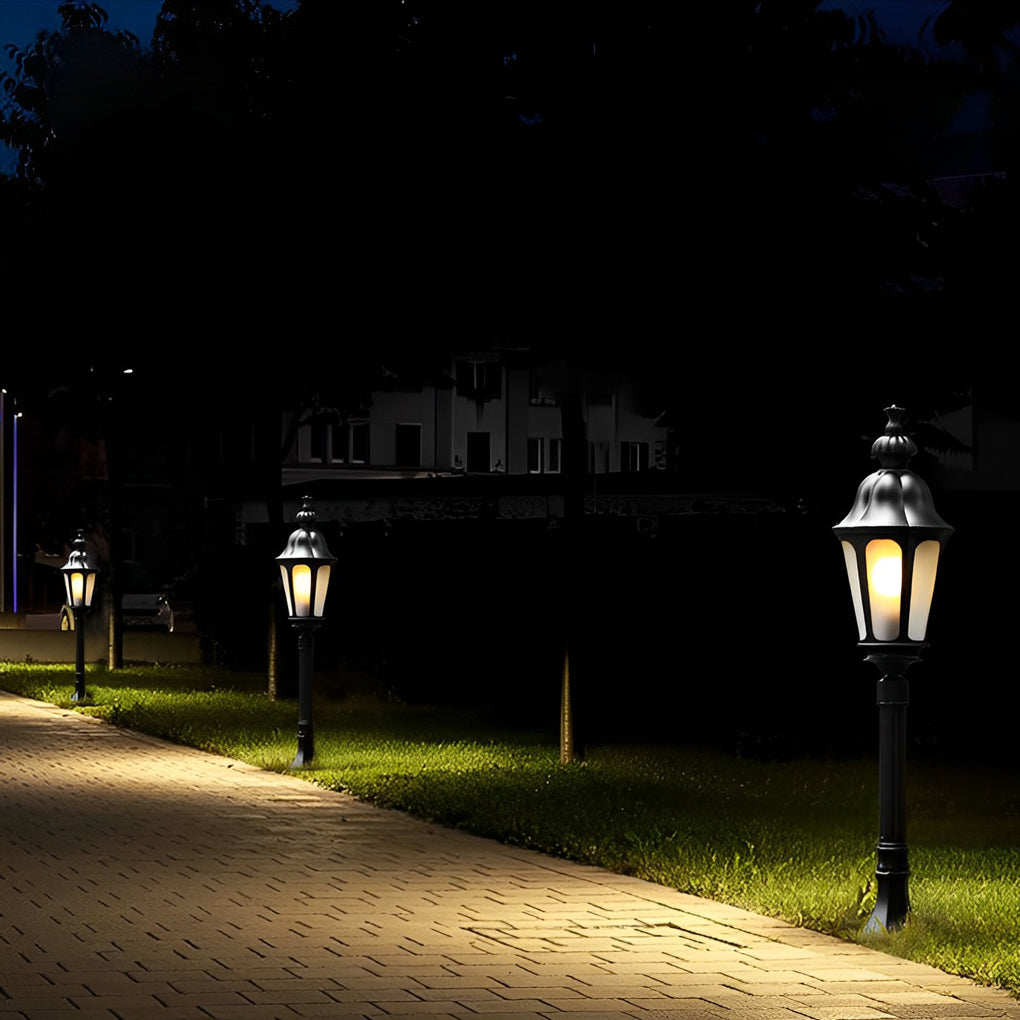 Elegant European Style Black LED Outdoor Pathway Lamp Post