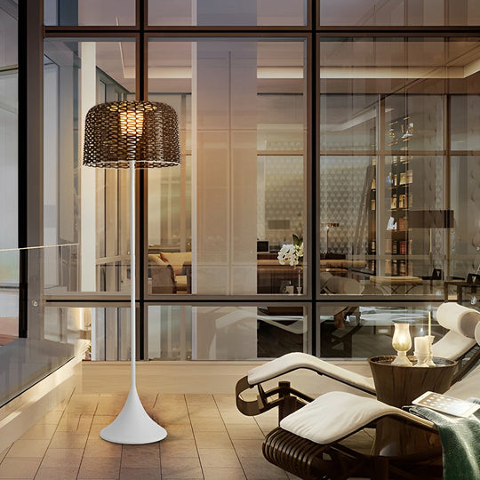 1-Light Mesh Outdoor Floor Lamp