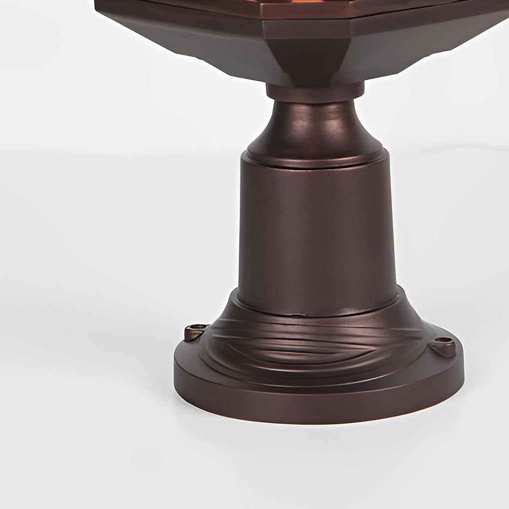 Retro Rose Gold Outdoor Pillar Lamp – Aluminum Waterproof Post Light