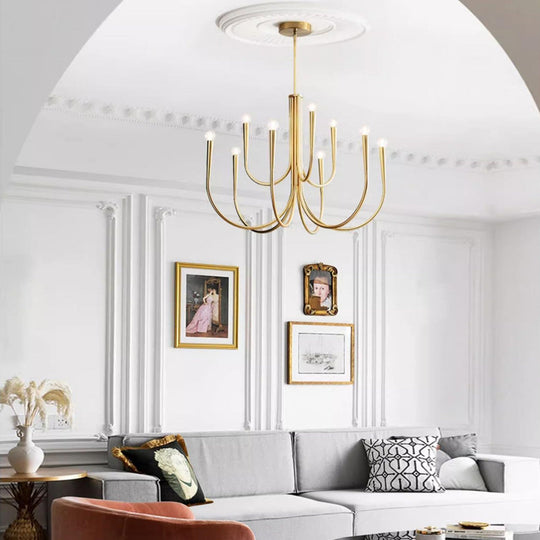 6/9-Light Retro Candlelight Three Step Dimming LED French Style Chandelier