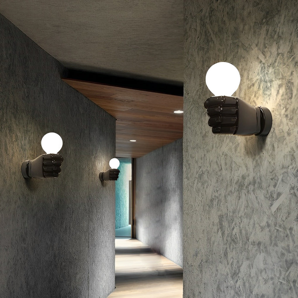 Resin Fist Retro Industrial LED Wall Lamp