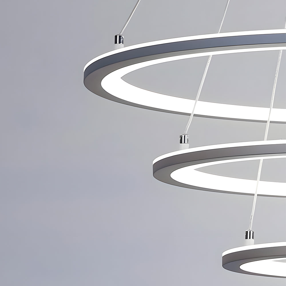 4-Rings LED Mid-Century Modern Chandelier with Remote Control
