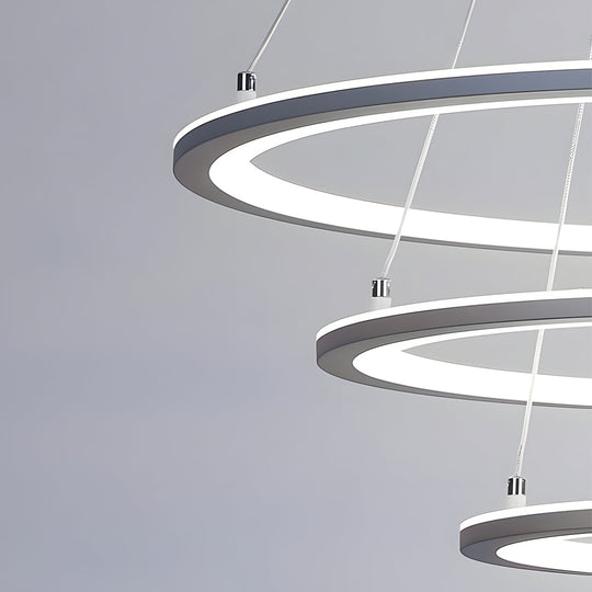 4-Rings LED Mid-Century Modern Chandelier with Remote Control