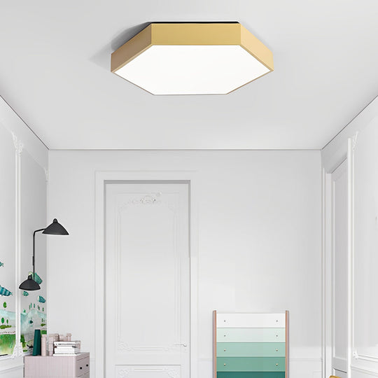 Geometric Hexagon Shaped LED Modern Ceiling Light – Flush Mount