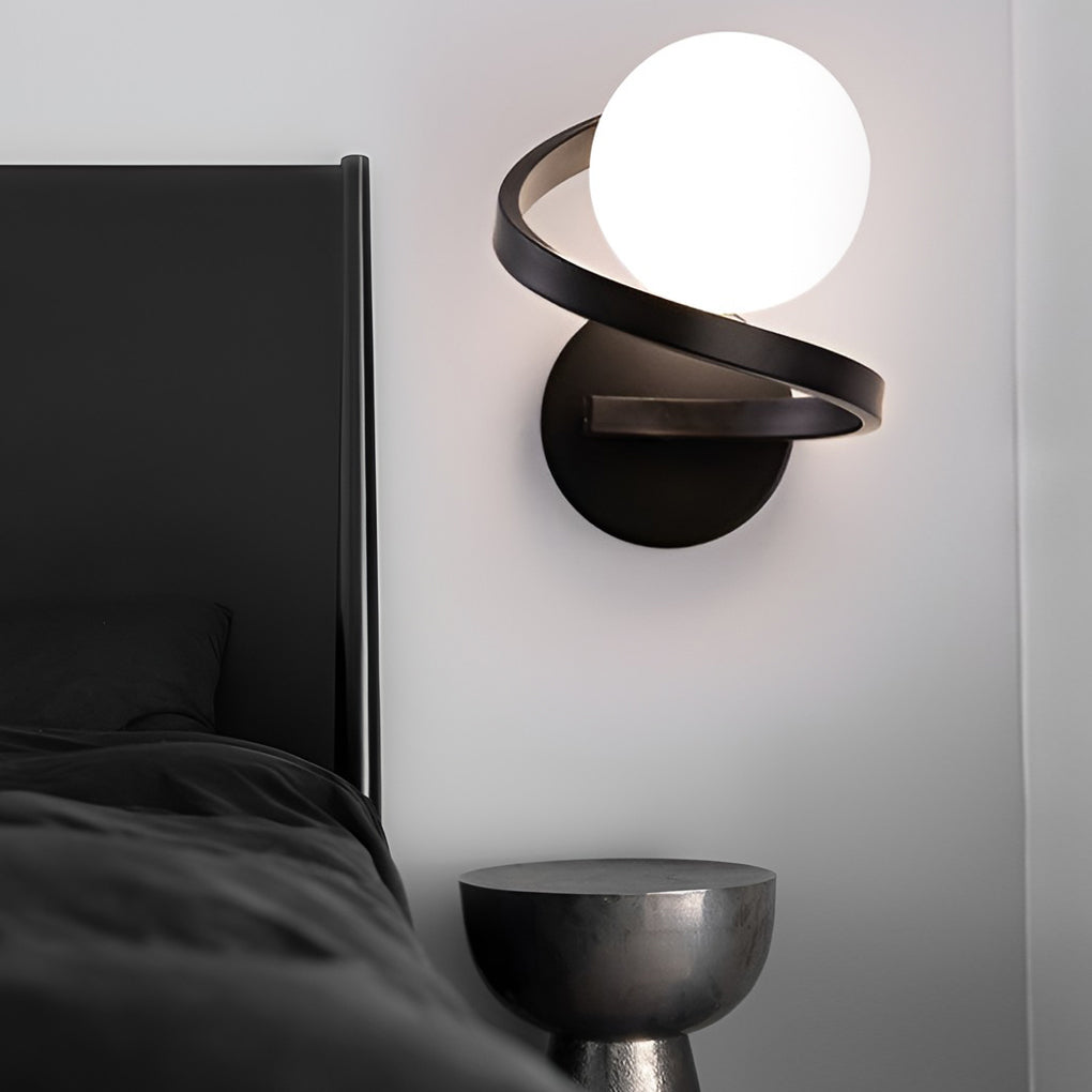 Electroplated Curved Metal LED Modern Wall Sconce