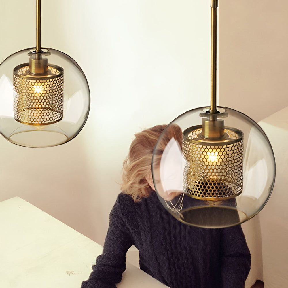 Minimalist Round Glass LED Industrial Pendant Light