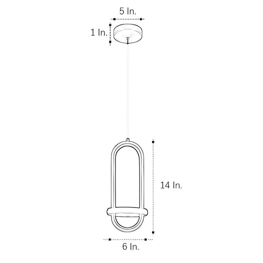 Artistic Rounded Rectangle LED Modern Pendant Lighting Kitchen Island Light