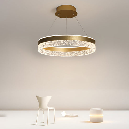 Circular Ring Three-step Dimming LED Modern Chandelier Island Light