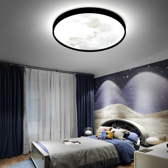 Creative Moon 3-Step Dimming LED Modern Flush Mount Ceiling Light