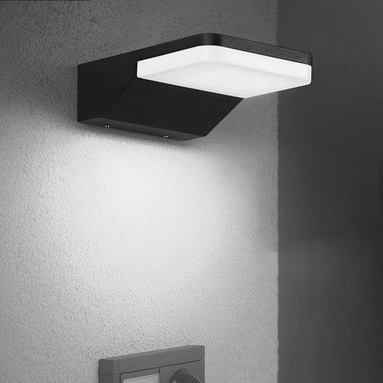 Rectangular Creative LED Waterproof Black Modern Outdoor Wall Sconce