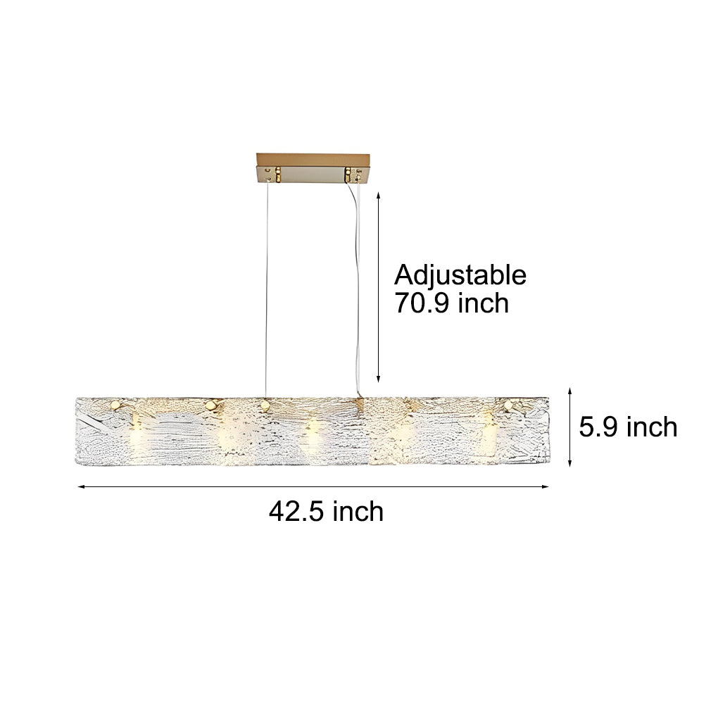 Minimalist Rectangular Glass LED Luxury Modern Dining Chandelier
