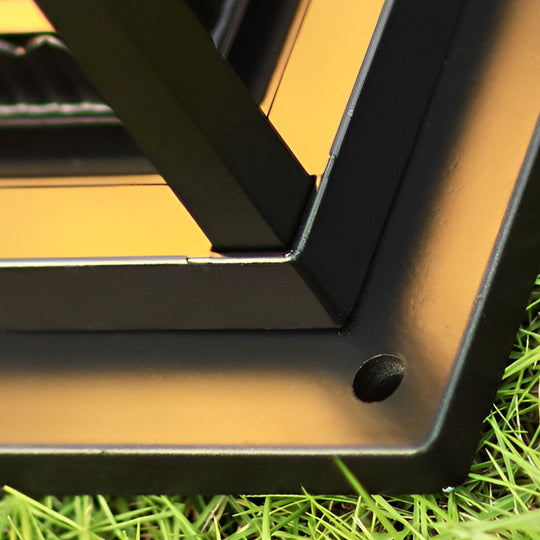 Square Black Solar LED Lawn Lights with Ribbed Glass