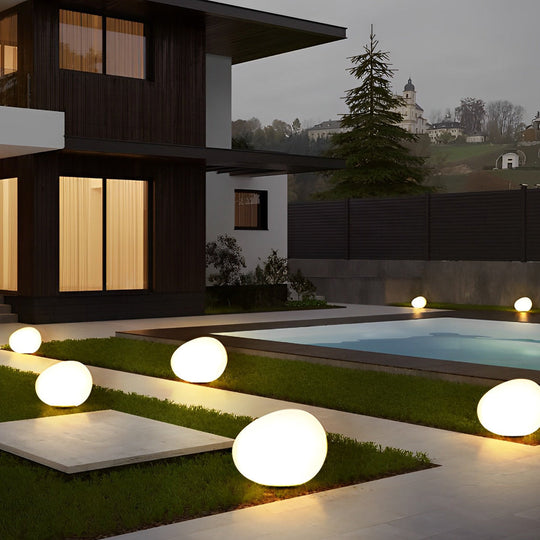Adjustable LED Cobblestone Outdoor Lamp 3-Color Lighting for Gardens and Lawns