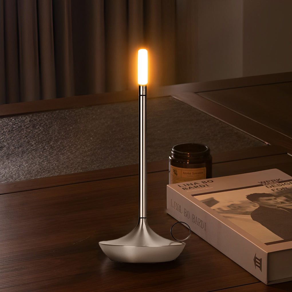 Cordless Candle Wick LED Table Lamp with Touch Dimming