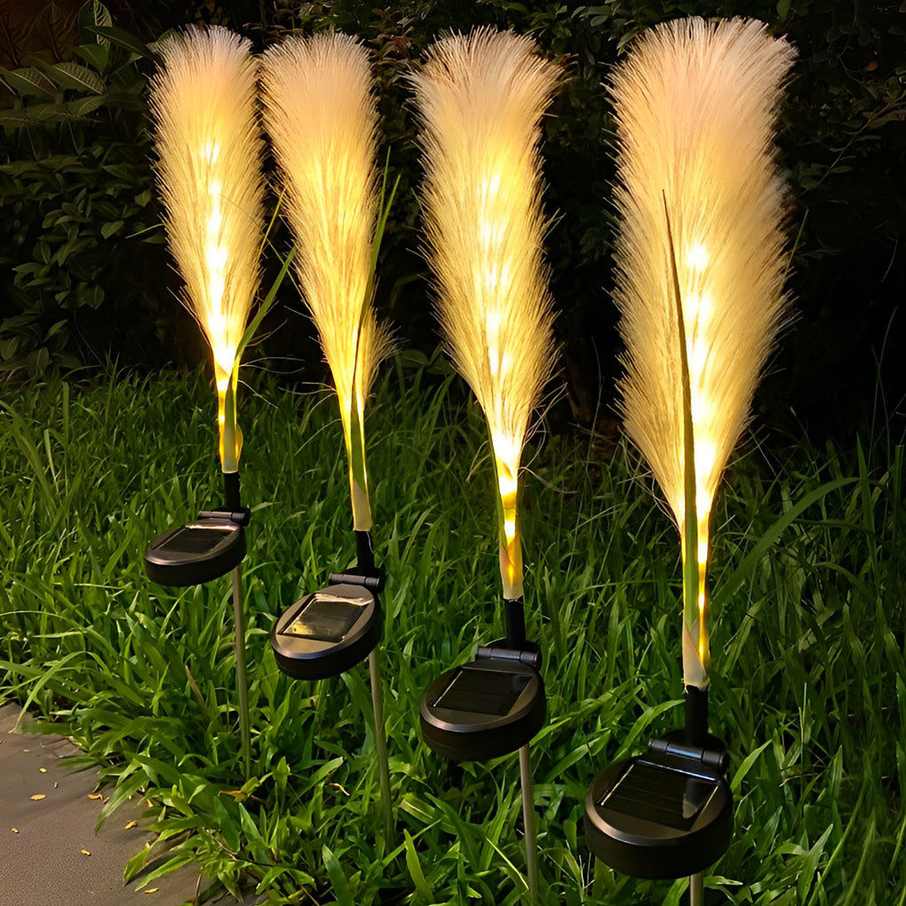 Hairy Reed LED Waterproof Solar Lawn Lamps (2PCS Set)