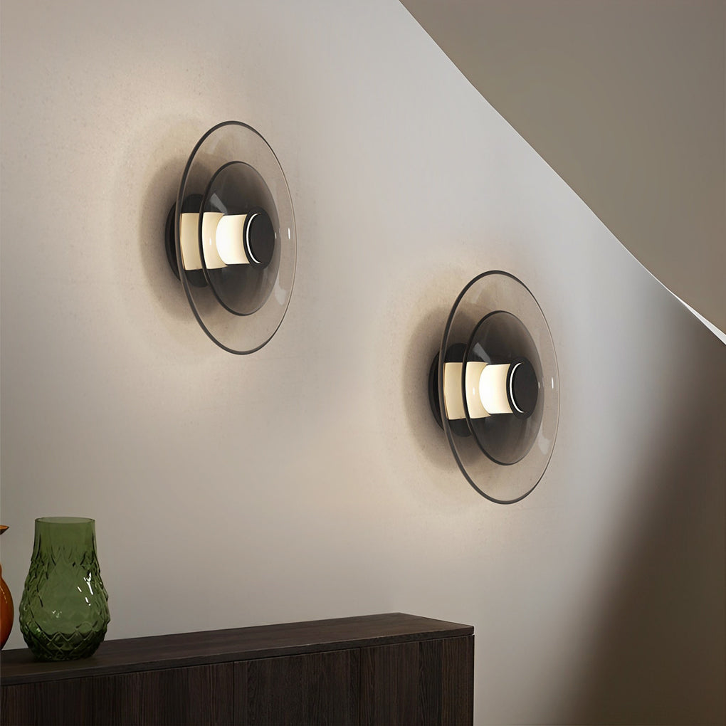 Double Layered Glass Round Nordic LED Wall Lamp