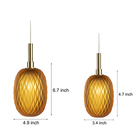 Small Glass Lantern Iron Luxury Post-Modern Pendant Light Chandelier