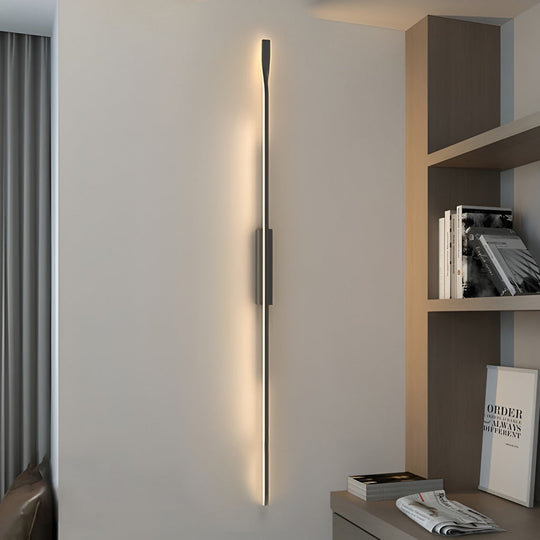 Creative Linear LED Black Modern Minimalist Wall Lamp