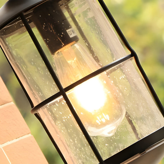 Black Glass LED Outdoor Waterproof Wall Sconce