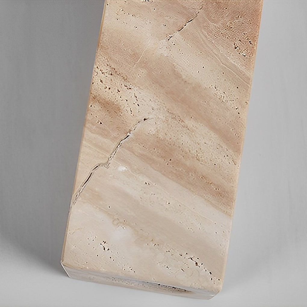 Round & Long Yellow Travertine LED Wabi-Sabi Wall Lamp