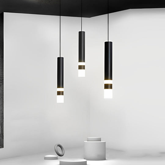 Personality Minimalist LED Black Nordic Pendant Light for Kitchen Island