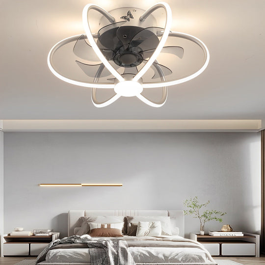 Flower Shaped Bladeless Ceiling Fan with Dimmable LED and Remote Control