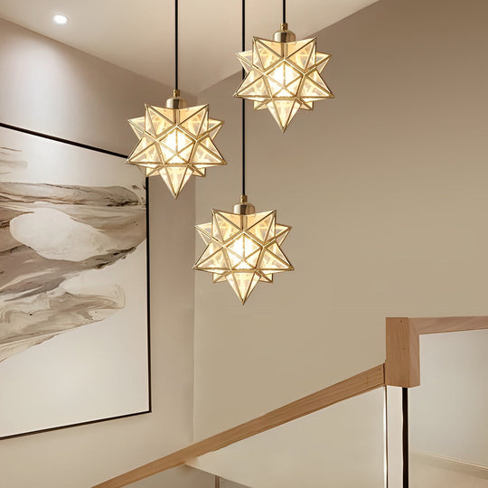 Creative Five-Pointed Star Three Step Dimming Modern Pendant Light
