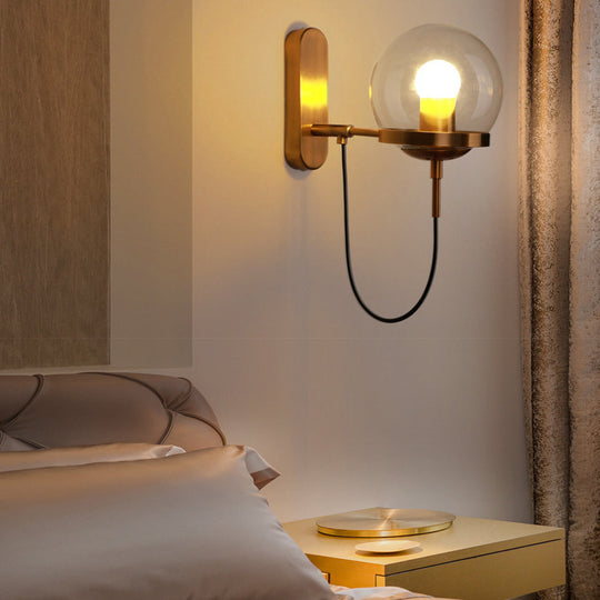 Antique Glass Ball Industrial LED Wall Lamp