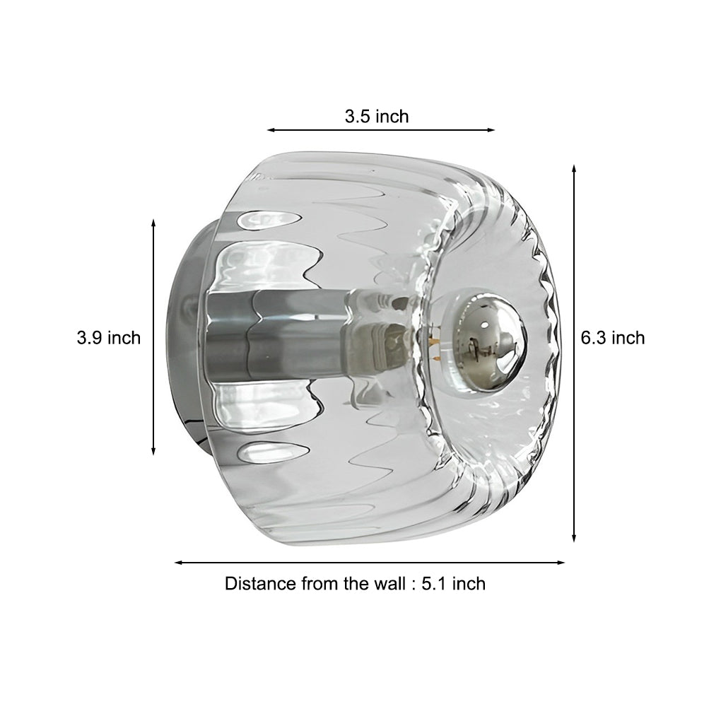 Round Jellyfish Glass Shade Modern Wall Lamp