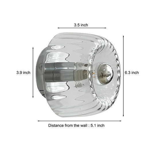 Round Jellyfish Glass Shade Modern Wall Lamp