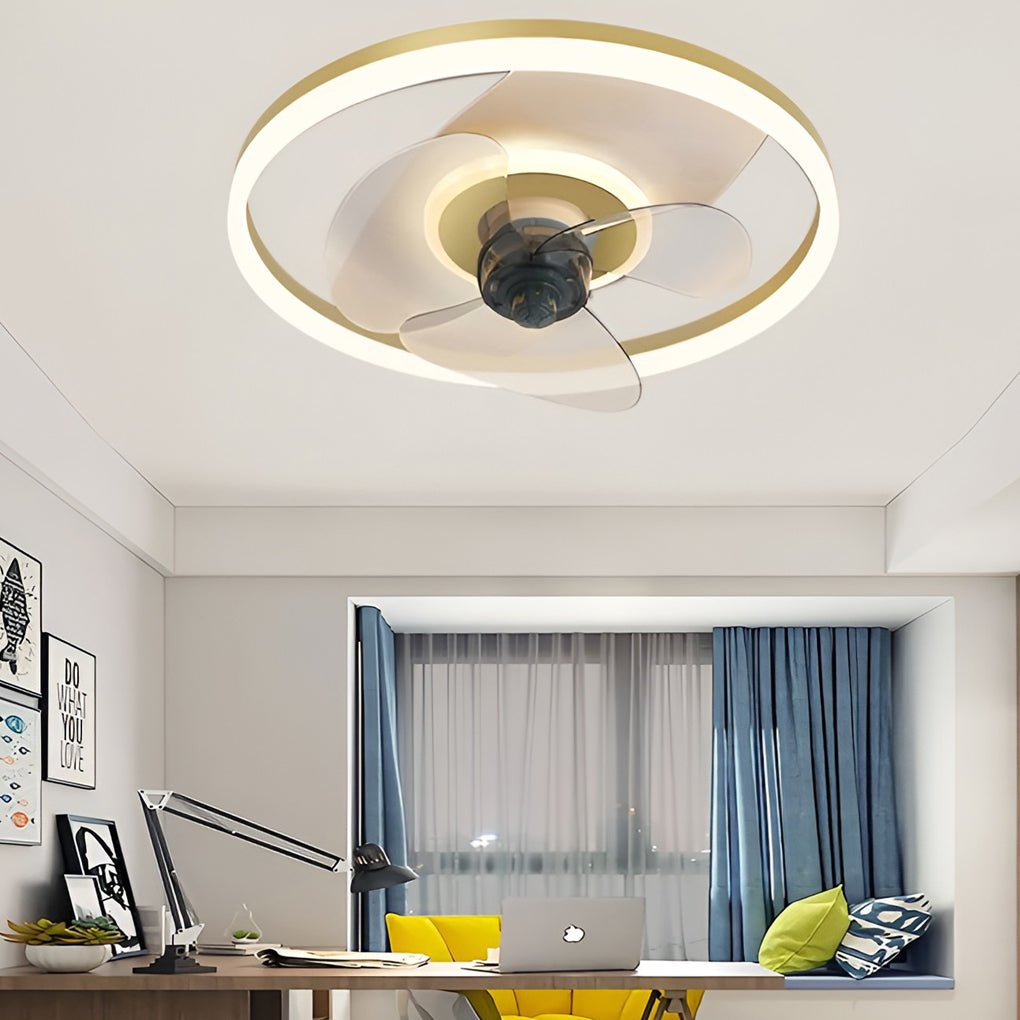 Modern Inverter Ceiling Fan with 3-Step Dimming LED and Remote Control