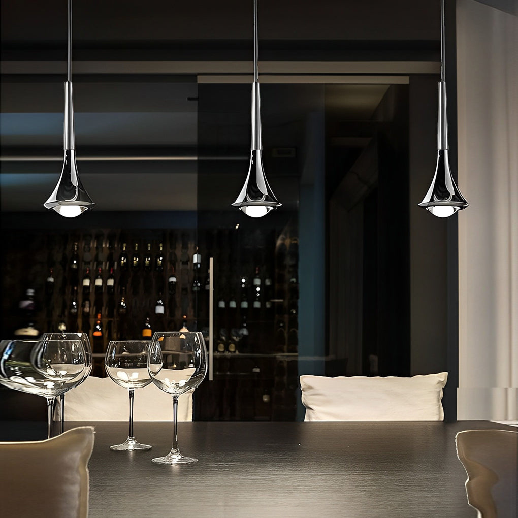 Water Drop – 1-Light Metal LED Nordic Staircase Pendant Light
