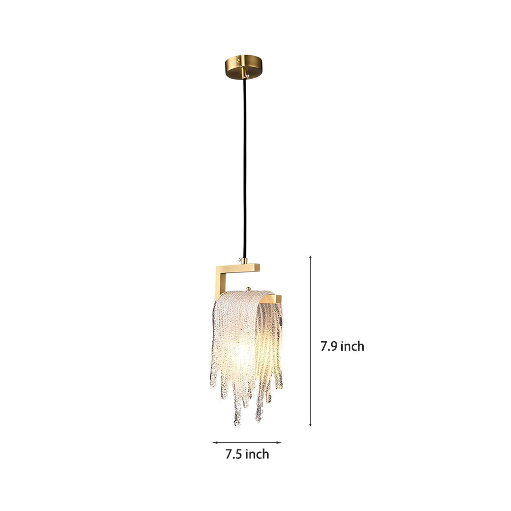 Creative Handmade Glass LED Button Switch Copper Modern Pendant Light