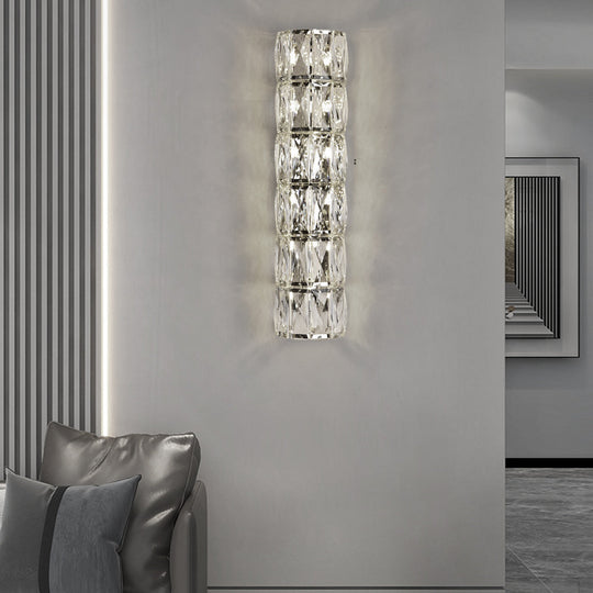 Cylindrical Crystal LED Wall Sconce with 3-Step Dimming