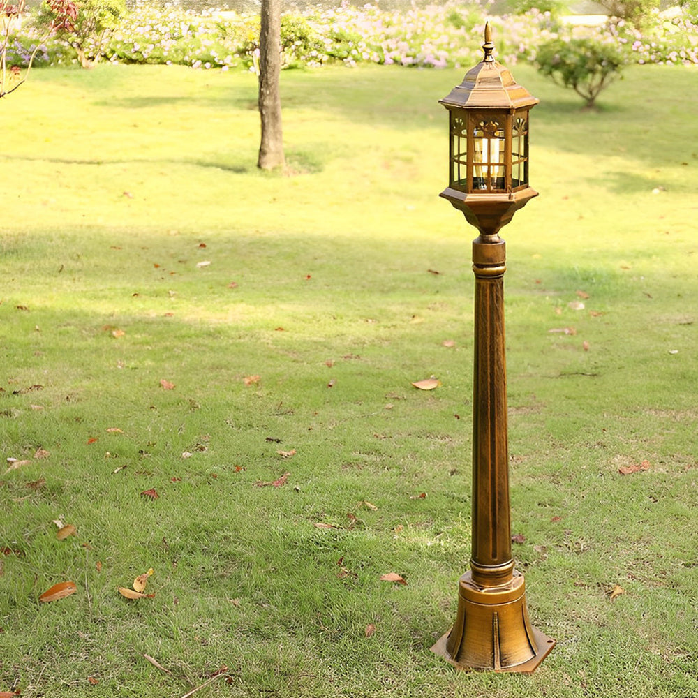 Elegant Slim Black/Bronze Outdoor Post Light with LED