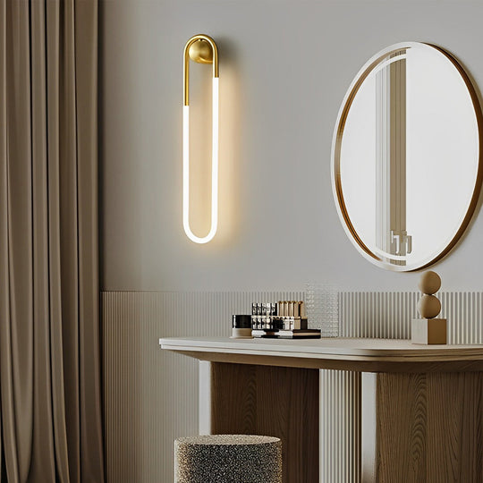 Round Rectangular Three Step Dimming LED Copper Wall Lamp