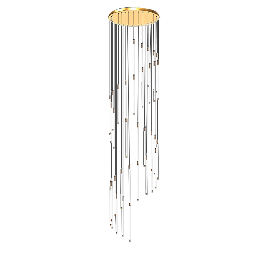 Spiral Creative Long Tube LED Modern Duplex Staircase Chandelier Ceiling Light