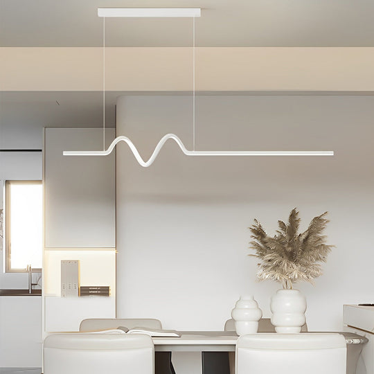 Creative Minimalist Wavy Stepless Dimming Nordic Chandelier with LED Strip