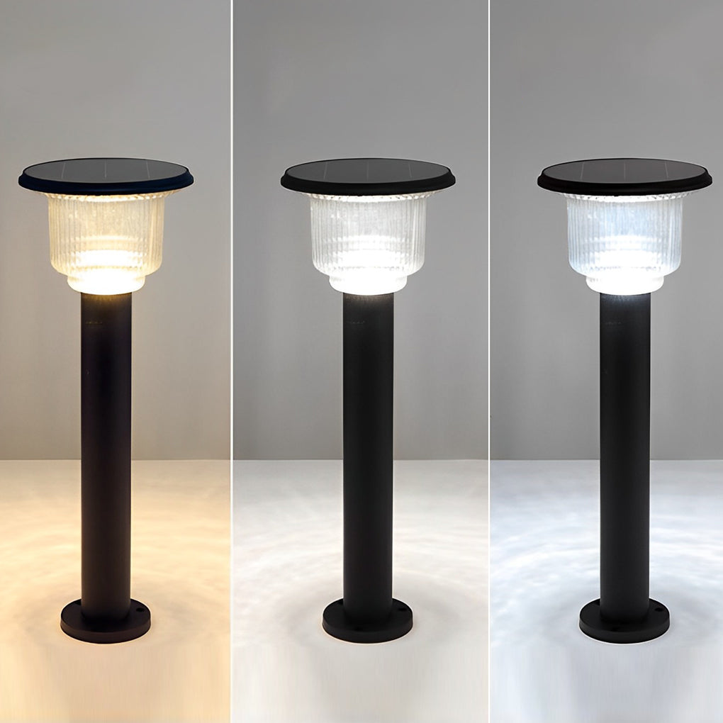Modern Matte Black Solar LED Outdoor Pathway Light
