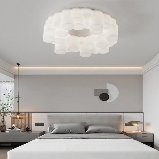 Ring Honeycombs Three-Step Dimming LED White Ins Nordic Chandelier Light