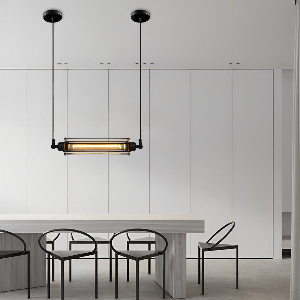 Retro Iron Energy-Saving LED Black Industrial Pendant Light