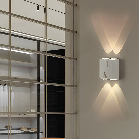 Creative Letter N V W LED Outdoor Wall Sconce Waterproof Modern Light