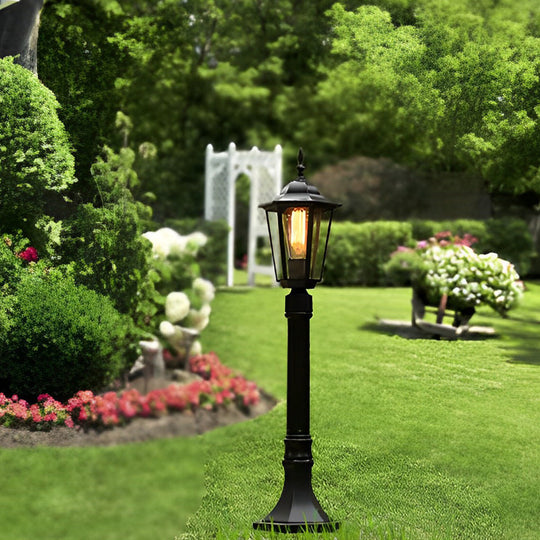 Elegant Traditional Black Post Path Light Waterproof E27 LED Lamp