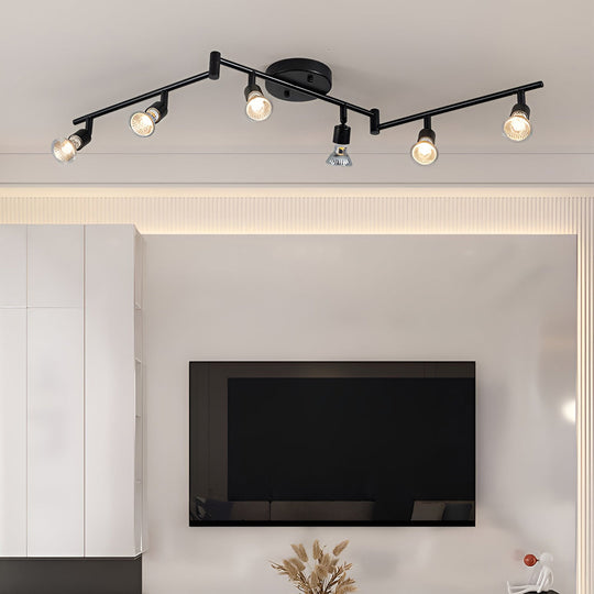 Adjustable Iron GU10 Bulb Black Nordic Ceiling Light Flush Mount
