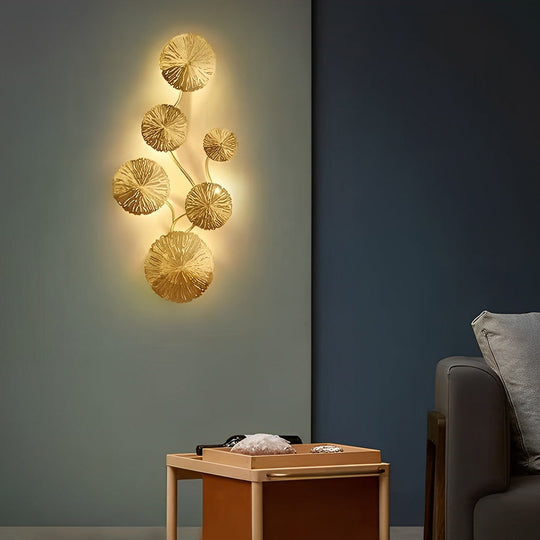 Stainless Steel Lotus Leaves Hollow Modern Wall Lamp